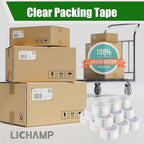 Lichamp Clear Packing Tape, 18 Rolls Heavy Duty Packaging Tape Refill for Moving Boxes, Mail Shipping Supplies, 1.88 inch x 55 Yard x 2.6 mil, A218TP