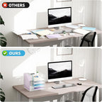 Marbrasse Desk Organizers and Accessories, 5-Tier Paper Letter Tray Organizer with File Holder, Mesh File Organizer, Office Desk Accessories & Organization for Supplies (White)