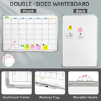 Polegas 24" X 36" Magnetic Dry Erase Board Whiteboard with Lines, Wall Hanging Monthly Calendar to Do List Schedule Board