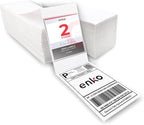 enKo 2 Stacks/2000 Labels 4"x6" Fanfold Direct Thermal Labels Compatible for Rollo Zebra Printer - Shipping Mailing Postage Labels, Perforated, Permanent Adhesive (2 Labels/Fold | 1000 Labels/Stack)