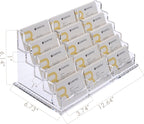 SANRUI Acrylic Multiple Business Card Holder Display for Desk , 15 Slots Business Card Stand , Clear Horizontal 5 Tier Business Card Holders, Holds 750-900 Cards