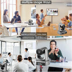 10X PTZ Conference Webcam with 3G-SDI/HDMI/USB Output, 1080P PTZ Live Streaming Camera for Church, Education, Conference Room Camera Attached Remote Control Work with Zoom, Skype, OBS