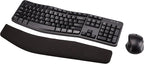 Amazon Basics Ergonomic Wireless Keyboard and Mouse Combo for Comfortable PC and Laptop Use, 2.4 GHz USB, Black