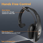 Conambo Trucker Bluetooth Headset (JBT600) with Tri-Mic Noise Cancelling, CVC 8.0, Mute Button, 60Hrs Battery Life – Wireless Headset for Truck Drivers, Cell Phones & Office Use