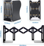 M&G Adjustable Bookends Book Ends for Shelves, Metal Bookend for Heavy Books, Desk Magazine File Organizer Holder Extends up to 20in, Book Stopper for Home, Office, Classroom (Black)