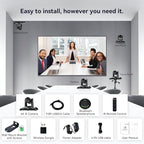 4K Conference Room Camera System, AI Auto-Tracking PTZ Camera 5X Digital Zoom with Speakerphone Set 120° Wide-Angle USB3.0 for Zoom YouTube Teams OBS and More