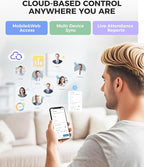 NGTeco Cloud Time Clock for Employees Small Business, Fingerprint+Card Time Clocks With Battery, 2.4G & 5G WiFi Times Clock Punch Machine with Remote Control Software ＆ iOS/Android App (0 Monthly Fee)