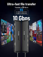 Lemorele USB C Dual Monitor Docking Station for Dell/HP/Lenovo/Surface Laptop, 12 in 1 Triple Display Multiport Hub Adapter w/2 HDMI 4K+VGA+10Gbps 2 USB3.2+2 USB2.0+100W PD+USB C Data+SD/TF+Audio