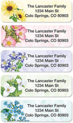 Colorful Images Spring Floral Rolled Personalized Return Address Mailing Labels with Dispenser, Customize with Name & Shipping Address, 250 ¾” x 2½” Self Adhesive, Easy Peel Label Roll