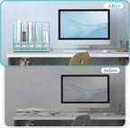 SUPEASY Desk Organizers Metal Desk Magazine File Holder with 5 Vertical Compartments Rack File Organizer for Office Desktop, Home Workspace, Blue