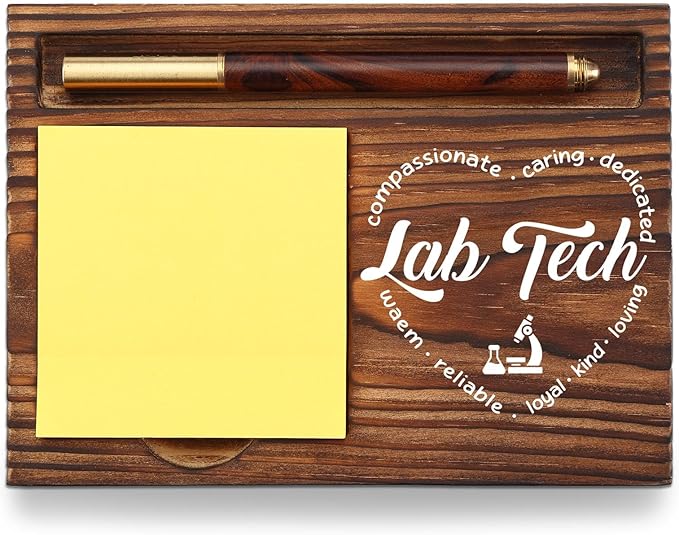 Lab Tech Sticky Note Holder, Thank You Gifts for Laboratory Technician Pathology Clinical Lab, Appreciation Gifts for Lab Technician Nurse Week Gifts Lab Tech Desk Self-Stick Note Pad Holders TZP41