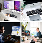 FOPETT Wireless Keyboard and Mouse Combo, 104 Keys Full-Sized 2.4 GHz Round Keycap Colorful Keyboards, USB Receiver Plug and Play, for Windows, Mac, PC, Laptop, Desktop (Grey)