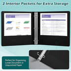 3 Ring Binder 2 Inch 6 Pack,2" Clear View with Round Rings, PVC-Free,Holds for 450 Sheets 8.5X 11 US Letter Size Paper, Durable Black Binders Perfect for Office,School and Home