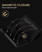 typecase Mens Wallet Card Holder: Pop Up Aluminum Case, Genuine Leather, Smart, RFID Blocking, Slim, Minimalist, Front Pocket - 9-14 Card Capacity | ID Window | Cash Slot (Carbon Fiber)