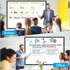 H-Qprobd 48"x30" Magnetic White Board Dry Erase Wall Mount Whiteboard - Office Home Classrooms White Board Hanging Writing Board with Black Aluminum Frame