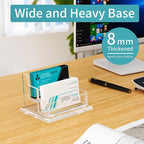 HIIMIEI Acrylic Business Card Display, Multiple Card Holder for Office, Home, Restaurant - 2 Slot, 2 Tier