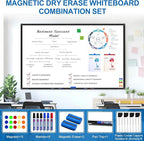 H-Qprobd Large White Board Dry Erase Board for Wall 72"X40" Magnetic Whiteboard with Long Pen Tray, Presentation Dry Erase Boards for Office, Classroom, School, Home