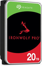 Seagate IronWolf Pro, 20 TB, Enterprise NAS Internal HDD –CMR 3.5 Inch, SATA 6 Gb/s, 7,200 RPM, 256 MB Cache for RAID Network Attached Storage (ST20000NT001)