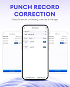 NGTeco APP-Based Time Clocks for Employees Small Business, W2 (Fingerprint+Password) Times Clock, 2.4GHz WiFi Clock in Clock Out Machine Support Shift Schedules, iOS & Android APP, No Monthly Fee