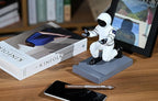Astronaut Resin Pen Holder, Mobile Phone Stand, Device Stand, Desk Organizer Decorative Pen Holder (White&Black)