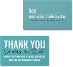 ITZAMNA Thank you for supporting small business cards Customer appreciation note cards Pink Script with Heart Pack of 100 Bird egg color