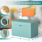 DRASTAR Index Card Holder, 3x5 Index Card Box, Wooden Index Card Organizer with 45 Index Card Dividers, Flashcard Notecard Holders for Home Office, Teal