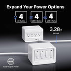 12-in-1 Desktop Charging Station with 4 Retractable Wall Chargers, 40W USB-C Power Strip with 4 AC, 4 USB C, 4 Type-C 31.5in Cables, Extension Cord with 1020J Surge Protection for Home Office