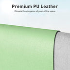 Aothia Leather Desk Pad Protector, Office Desk Mat, Large Mouse Pad, Non-Slip PU Leather Desk Blotter, Laptop Desk Pad, Waterproof Desk Writing Pad for Office and Home (48"x17", Foam Green)