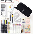 CICIMELON Large Pencil Case Big Storage Pen Pouch Bag with Compartment for School Supplies Office College Teen Boys Girls Adults, Upgraded Black