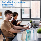 Suzile Clear Acrylic Magazine File Holder with Vertical Compartments Desk Organizer Book Rack for Desk Sorter Paper Folder Office Accessories(Clear,14.2 x 7.2 x 6.5 Inch)