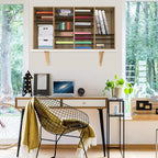 AdirOffice Wooden Adjustable Literature Organizer, 36 Compartment Office Mailbox, or Classroom Literature Organizer, Medium Oak