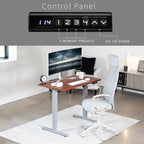 VIVO Electric 43 x 24 in Standing Desk, Memory Height Adjustment, 1B Series, One-Piece Dark Walnut Top, Gray Frame, DESK-KIT-1G4D