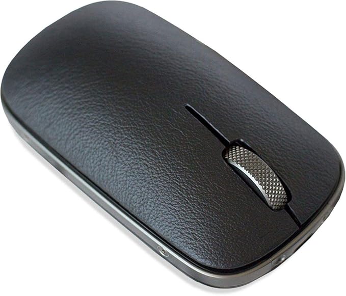 Azio Retro Classic Bluetooth Mouse (Gunmetal) - Wireless, Genuine Leather Topped with Pixart Precision Tracker