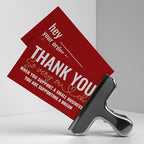 ITZAMNA Thank you for supporting small business cards Customer appreciation note cards Pink Script with Heart Pack of 100 Red