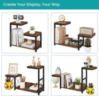 ELITEROO Desktop Shelf Organizer, 3 Tier Office Shelves, Wood Desk Organizers Storage Rack and Freestanding Display Shelf for Office, Dormitory, Home, Rustic Brown