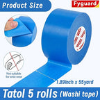 5 Rolls Painters Tape 2 Inch Wide, Blue Painters Tape Bulk 1.89In × 55Yd × 5 Rolls Blue Tape, Multi-Surface Masking Tape for Wall Painting Edge Treatment DIY Crafts, Total 275 Yards