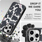 MOSNOVO Magnetic Case for iPhone 16 Pro, 10ft Military-Grade Protection, Compatible with Magsafe, Shockproof Phone Case for iPhone 16 Pro - Black Fluffy Cat - Clear Black