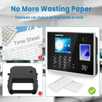 Time Clock - Fingerprint Time Clocks for Employees Small Business Automatic Calculate Hours, H2 Standalone Biometric Clock in Machine for Employees with 5 RFID Cards (0 Monthly Fees)