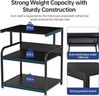 Printer Stand, 23.6 x18.9 x 30 Inches Large Printer Table with Adjustable Storage Shelf, 3 Tier Rolling Printer Cart with Wheels for Home Office, Stand for Heat Press Mini Fridge, Black