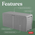 Keter Marvel Plus 71 Gallon Resin Deck Box-Organization and Storage for Patio Furniture Outdoor Cushions, Throw Pillows, Garden Tools and Pool Floats, Light Grey