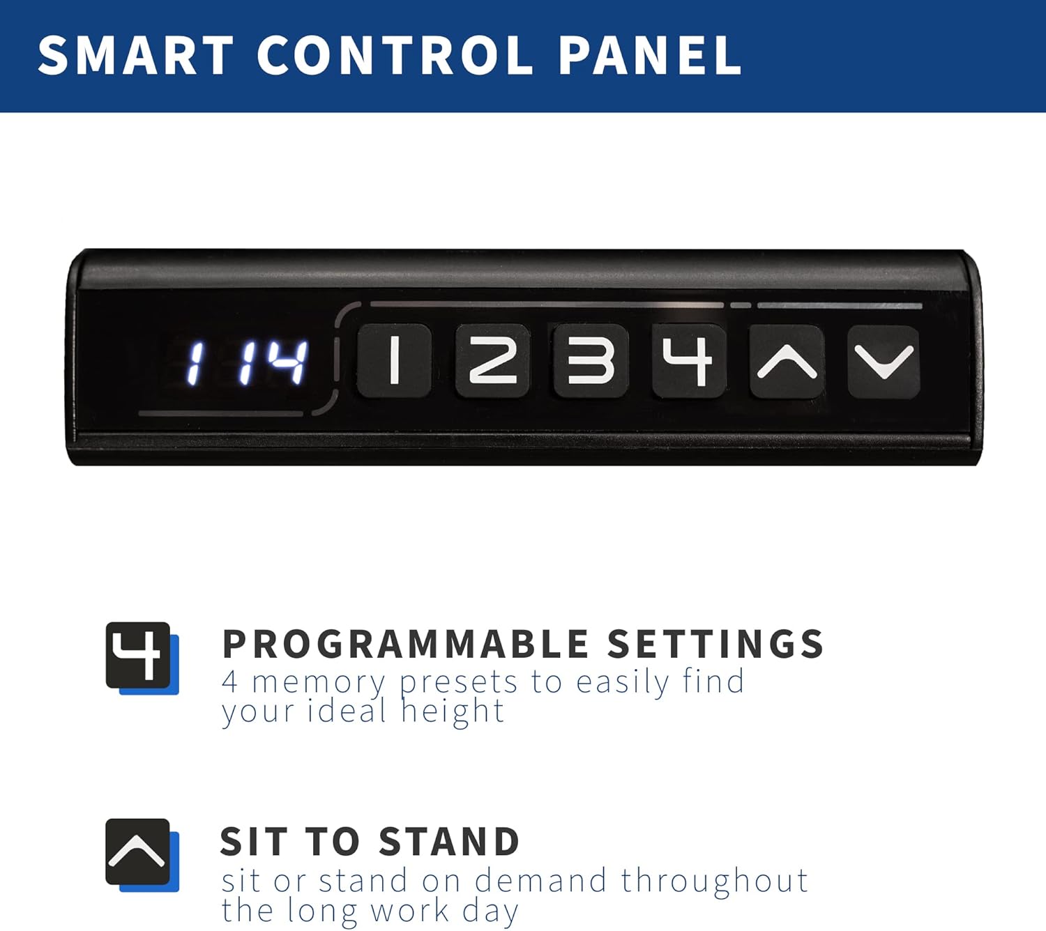 VIVO Electric 43 x 24 in Standing Desk, Memory Height Adjustment, 1B Series, One-Piece Light Wood Top, White Frame, DESK-KIT-1W4C