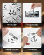 960 pcs Thermal Sticker Barcode Label Paper, Phomemo Multi-Purpose Self-Adhesive Tag for M110/M220/M108/M250/M260/M120/M150 Label Maker Machine, 1.18'' x 0.78"(30X 20mm),320 Pcs/Roll, Black on White