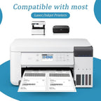 50 Half Sheet Self Adhesive Shipping Labels, 8.5" x 5.5" Address Labels for Laser & Inkjet Printers(50 labels-25 Sheet)