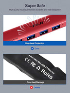 USB 3.0 Hub,4 Port USB Splitter Extender Portable Adapter Multiport Data Hub for Laptop,Xbox, Flash Drive,HDD,Console,Camera,Keyborad,Mouse Windows,Mac OS PC,Not Designed to Charge Devices-Red