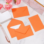 jiebor 100 Sets Small Envelopes with Small Blank Gift Business Card Wedding Invitation Pocket Envelopes for Graduations Wedding Shower Holiday 4.37 x 2.91 Inch Orange