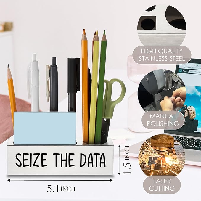 Seize The Data Desk Decor Stainless Steel Pen Pencil Holders WCC59