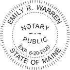 MaxMark Round Notary Pre-Inked Stamp for State of Maine