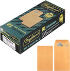 500 Pack #1 Brown Coin Envelope 2.25 X 3.5 inches Kraft Envelopes Classic Small Parts Envelopes with Self Adhesive Gummed Flap for Coins Cash Credit Cards Seeds
