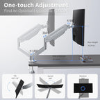 Suptek Single Monitor Mount Adjustable Gas Spring Monitor Arm Desk Mount Stand Fits 17 20 22 23 24 26 27 32 33 inch Monitors,Holds up to 22 lbs,Silver(MD18S)