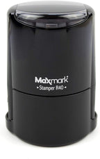MaxMark Round Notary Stamp for State of Arkansas- Self Inking Stamp - Top Brand Unit with Bottom Locking Cover for Longer Lasting Stamp - 5 Year Warranty
